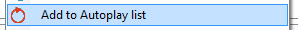 Add to Autoplay menu selection