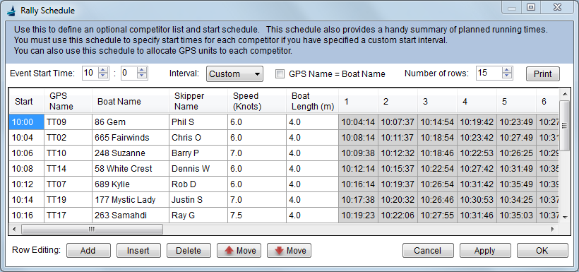 Setup Rally Course