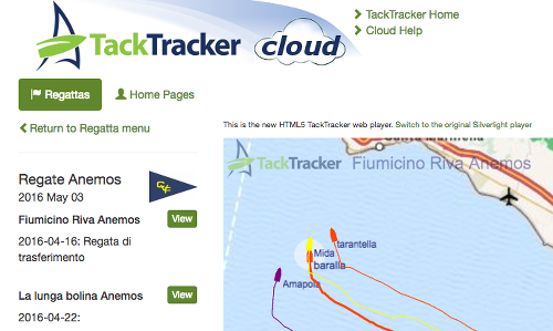 TackTracker Cloud Regattas Tab