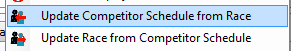 Competitor Schedule menu selection