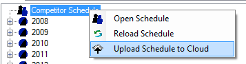 Upload the schedule to the cloud