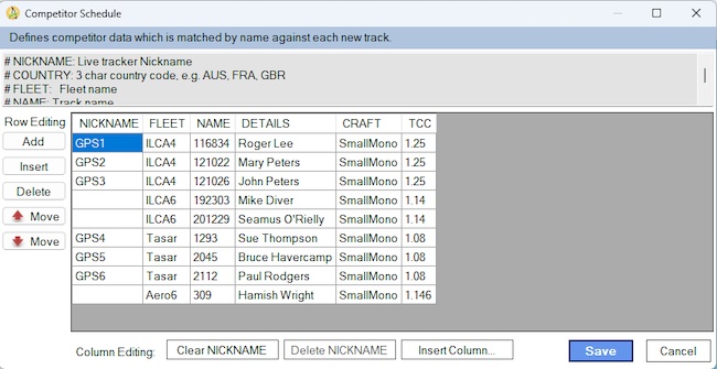 Example Schedule