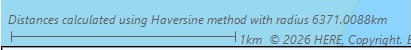Haversine distance calculations
